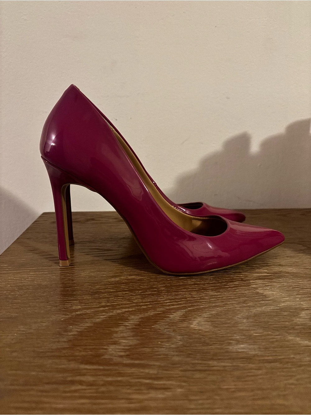 Express Patent Magenta Pointed-Toe Stiletto Pumps